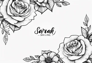 my mothers name sarah with roses around it just to fit on my forearm tattoo idea