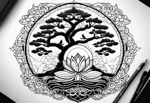 Tree of life, lotus, buddha tattoo idea