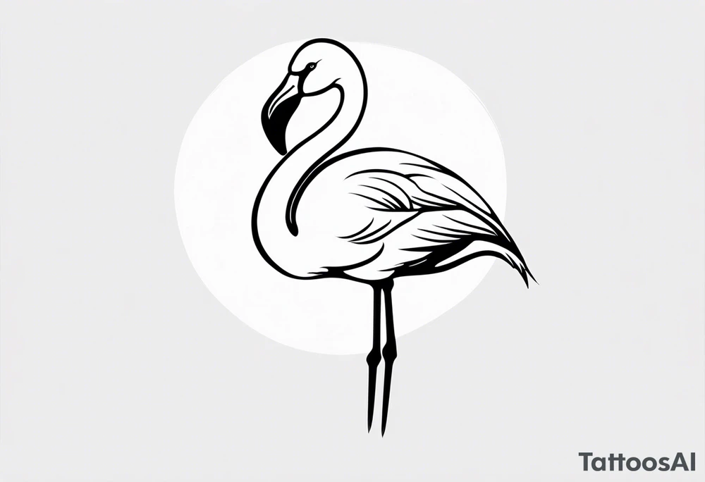 cute flamingo tattoo idea