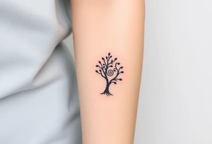 Fibonacci spiral shell inside of tree tattoo idea