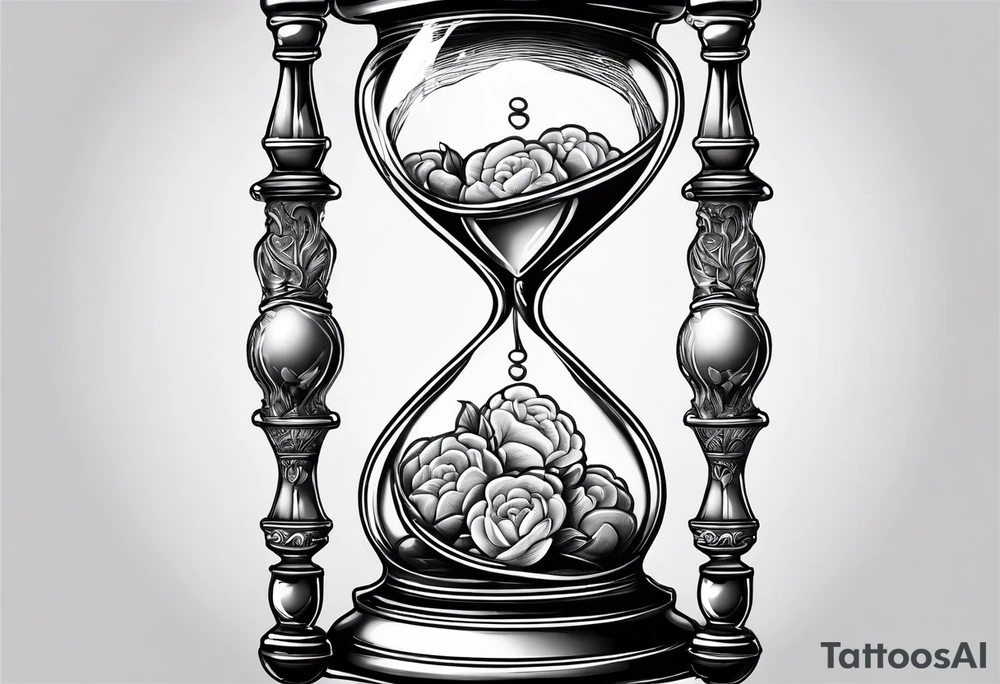 Hour glass with Brain and heart inside tattoo idea