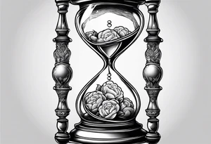 Hour glass with Brain and heart inside tattoo idea