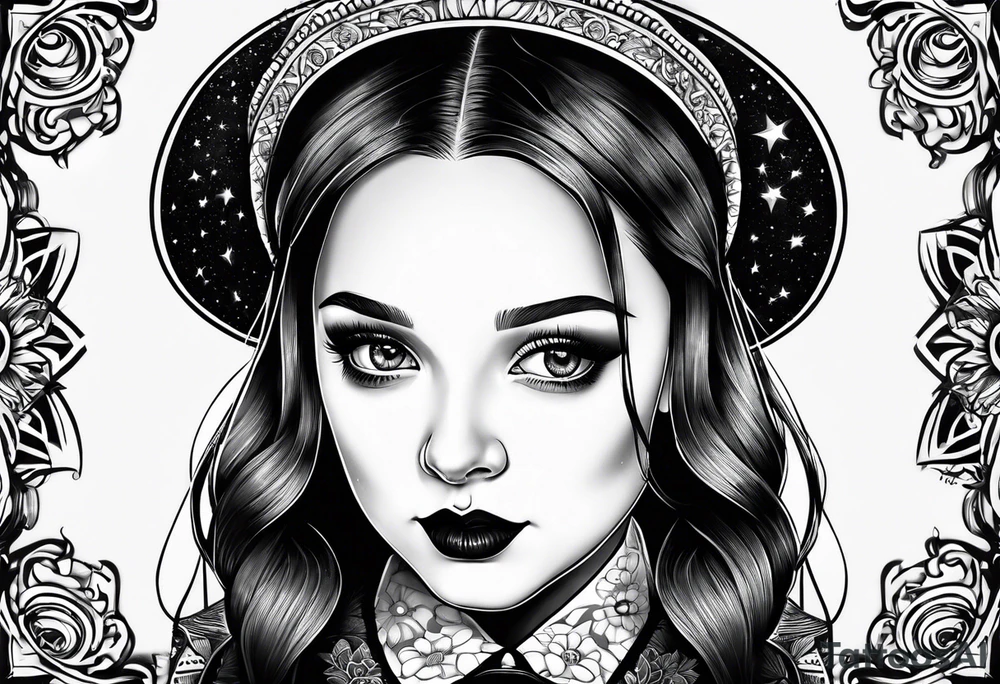 dark wednesday adams from the 90 movie tattoo idea