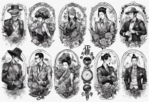 A double breasted suit tattoo idea