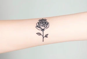 A rose with a kings crown ontop tattoo idea