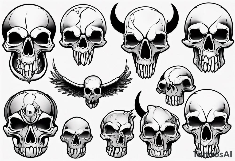 condor skull tattoo idea
