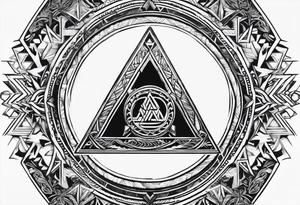Valhalla  sword shield axe Valknut fog tattoo idea