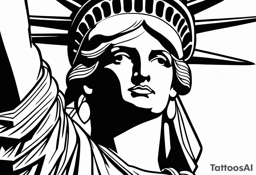 Lady liberty wearing New York rangers jersey tattoo idea