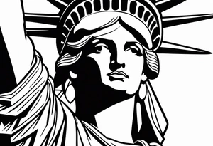 Lady liberty wearing New York rangers jersey tattoo idea