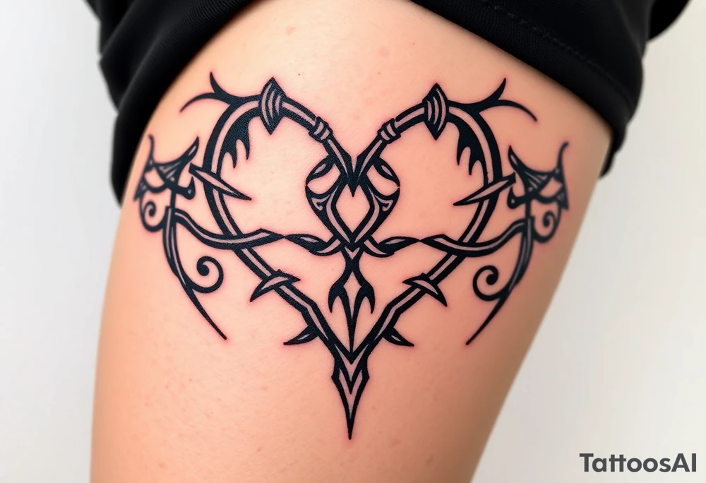 Razor wire shaped like heart tattoo idea