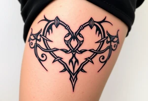 Razor wire shaped like heart tattoo idea