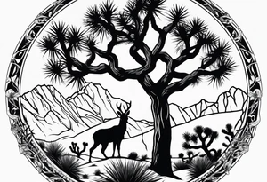 Joshua tree with death moth tattoo idea