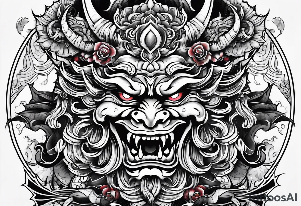 Oni demon tattoo idea