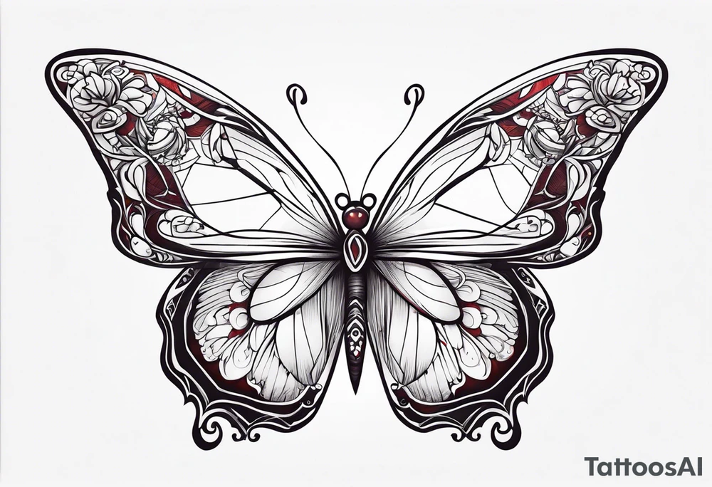 red butterfly tattoo idea