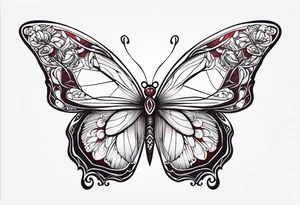 red butterfly tattoo idea