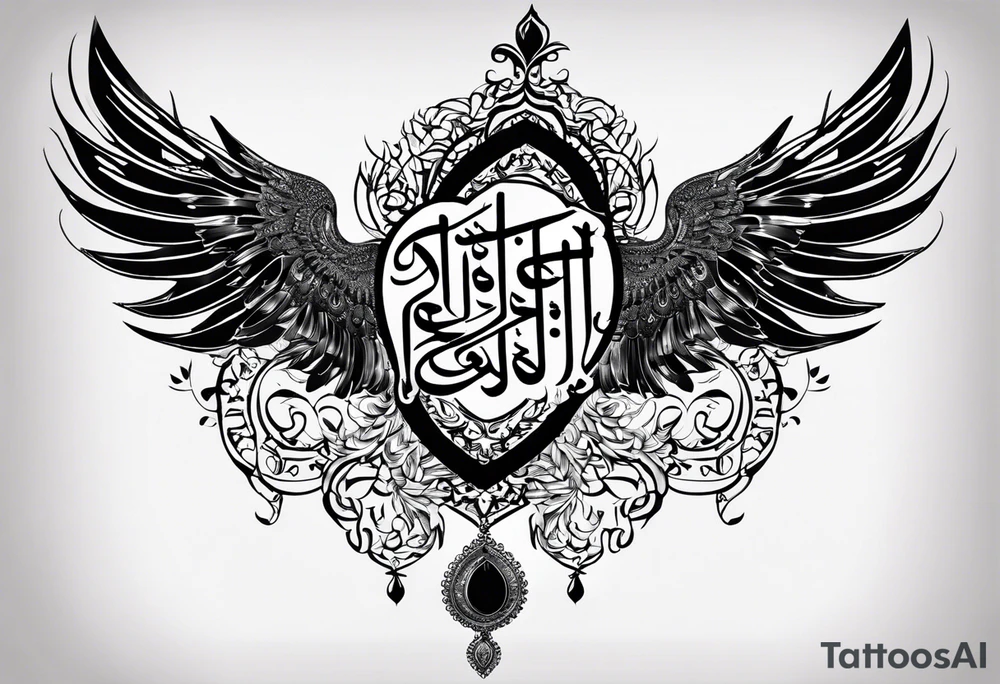 I want a chest tattoo with this writing in arabic, رحيم وكريم tattoo idea