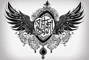 I want a chest tattoo with this writing in arabic, رحيم وكريم tattoo idea