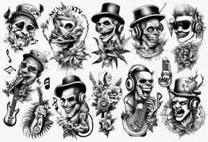 music band jokey tattoo idea