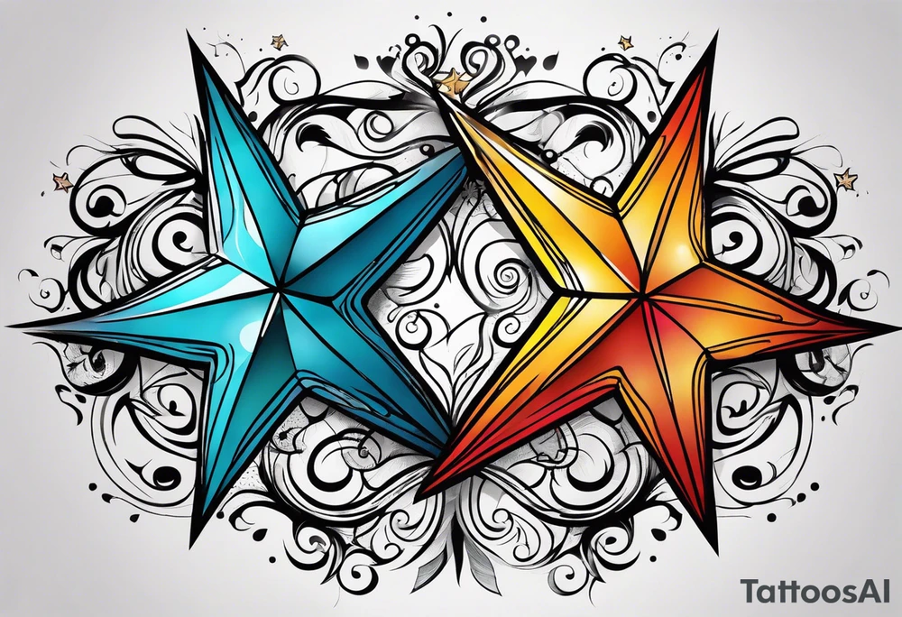 Swirly star tattoo idea