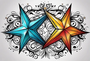 Swirly star tattoo idea