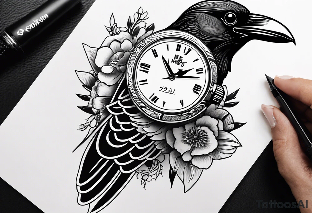 do your best translated to japanese
combined with a handwatch and a crow tattoo idea