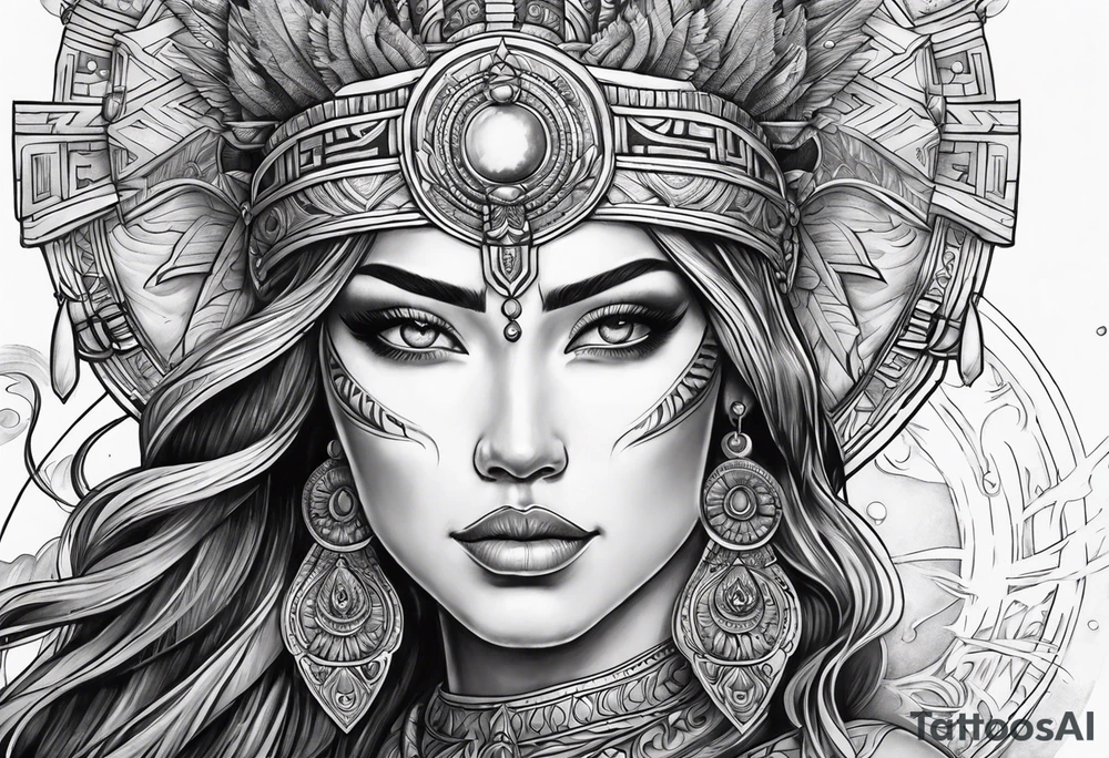 Moon warrior goddess tattoo idea