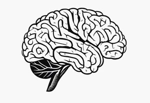 Picture of the outline of a brain with a letter I in it tattoo idea