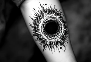 A sun and a black hole combined together as one. tattoo idea