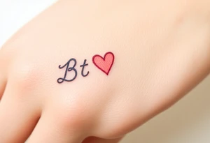 Letter B with a heart tattoo idea