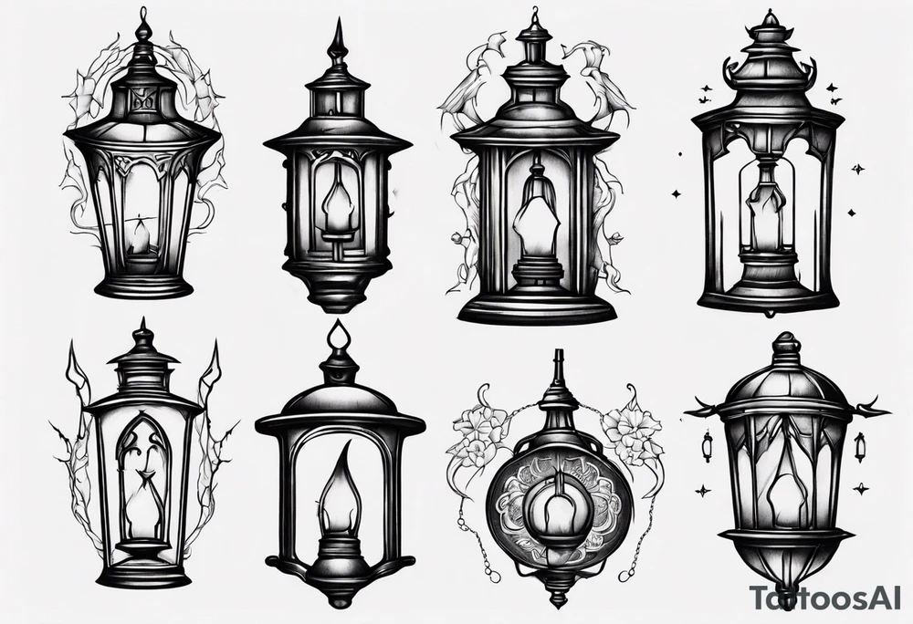 Gothic lantern tattoo idea