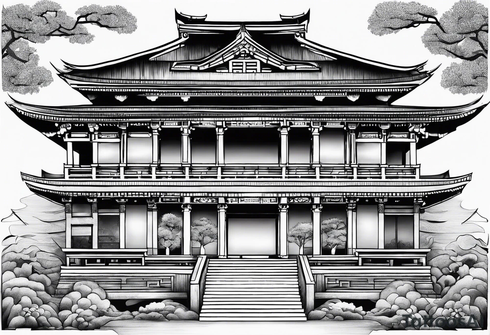 Roman temple tattoo idea