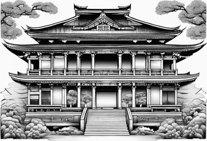 Roman temple tattoo idea