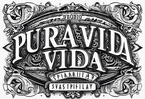 Pura vida letters changed with spirituality tattoo idea