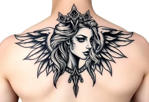 pleasure goddess with no wings tattoo idea