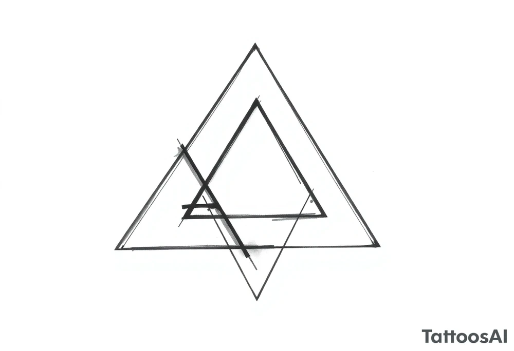 I want triangle. Spirit mind and body. Three triangles with same width and height. The first will be slightly shifted to the right and the second slightly shifted down tattoo idea