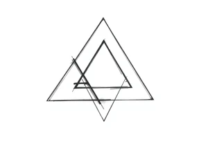 I want triangle. Spirit mind and body. Three triangles with same width and height. The first will be slightly shifted to the right and the second slightly shifted down tattoo idea