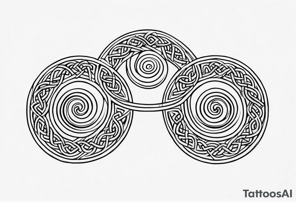 Three celtic spirals and heather tattoo idea