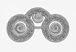 Three celtic spirals and heather tattoo idea