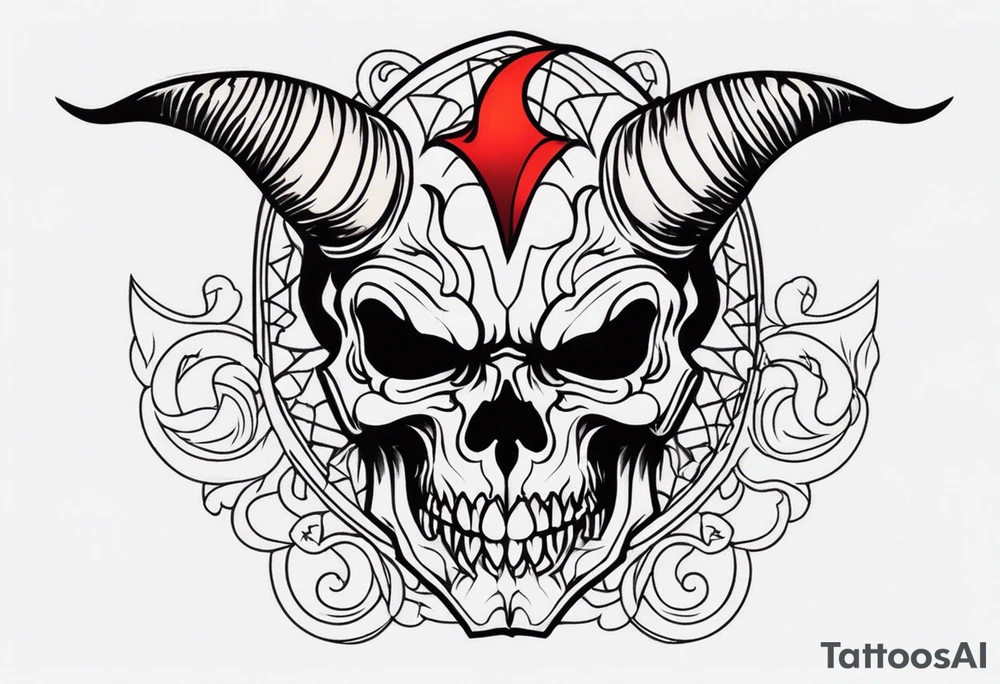 devil skull tattoo idea