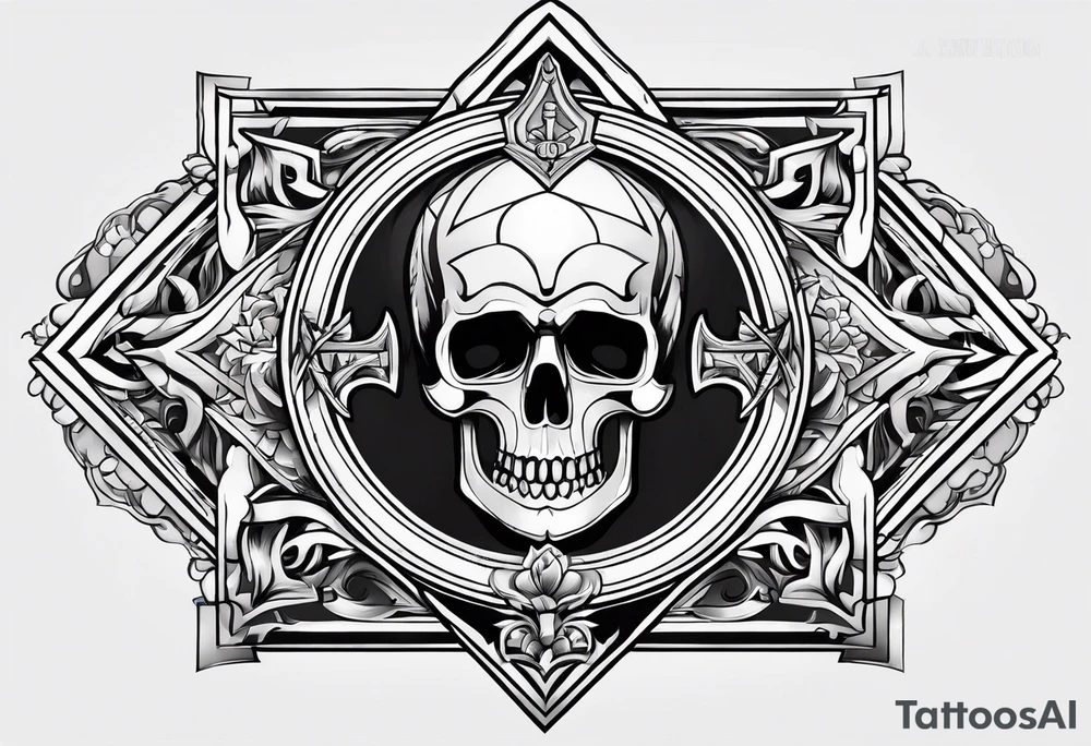free masonry symbol , rectangle tattoo idea