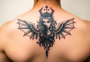 La diosa Temis protege a dos escorpiones tattoo idea