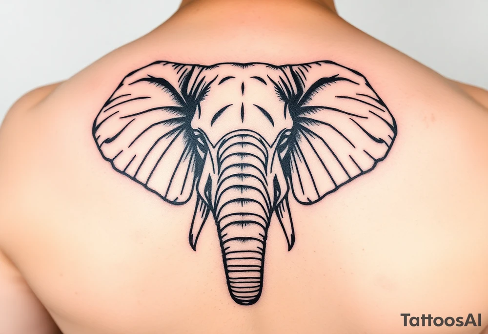 elephant head tattoo idea