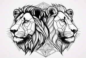 lion and lioness tattoo idea