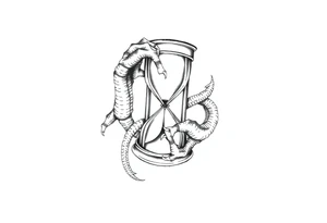 Dragons claws gripping Hourglass tattoo idea