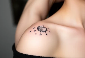 Stars and moon tattoo idea