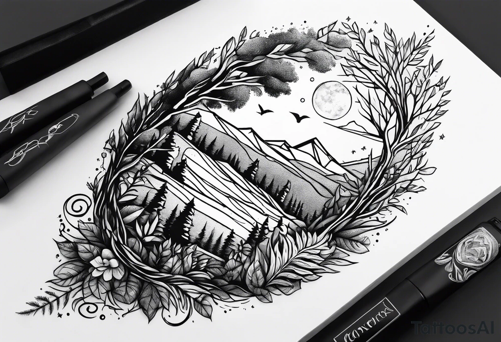 Low forest tattoo idea