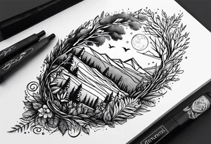 Low forest tattoo idea