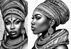 african, arm sleeve tattoo idea