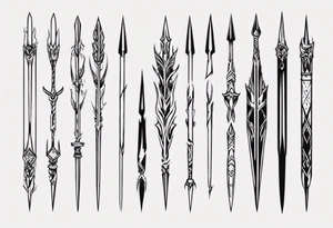 2 parallel spears tattoo idea