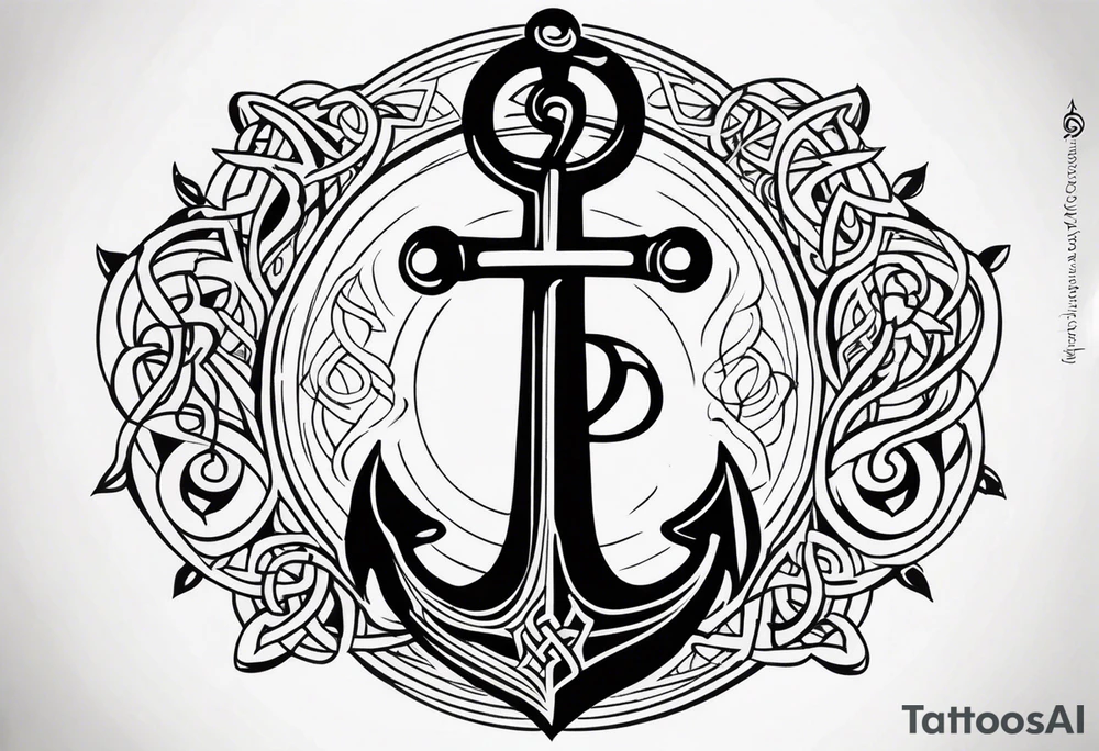 Celtic styling, anchor, compass, bass clef note, treble clef note, dog paw print, half sleeve, forearm tattoo idea